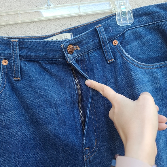 Madewell | Baggy Straight Jeans in Dark Worn Indigo Wash NEW Size 32 Style NH643 - Picture 5 of 13